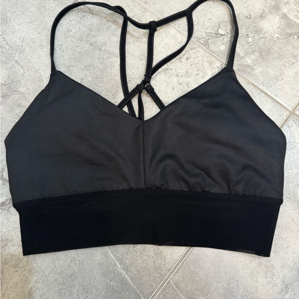 Alo Yoga Lavish Bra - in Black Glossy/Black - size small